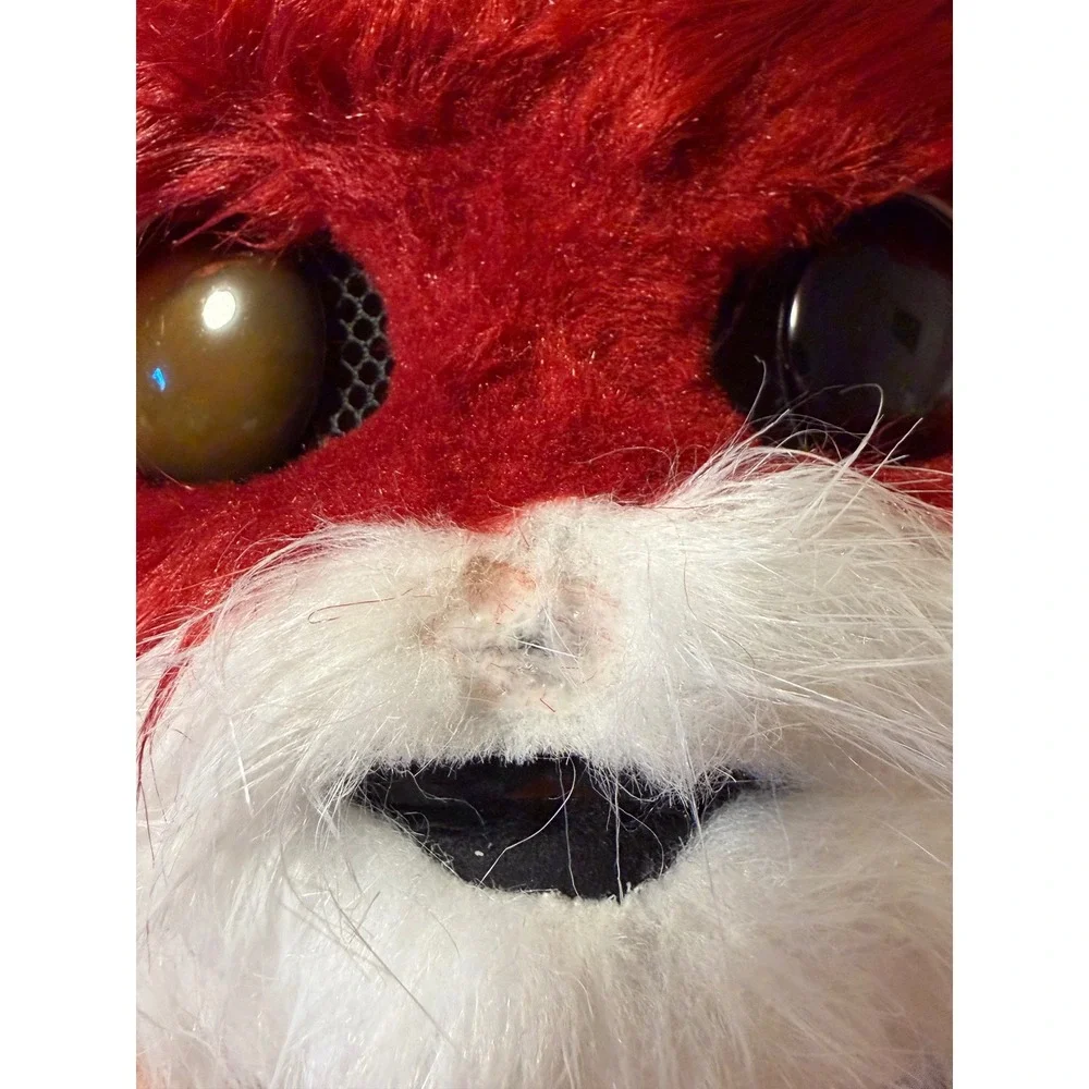 Flawed Gem! Custom Red Faux Fur Animal Mask Mismatched Eyes Cosplay Fursuit